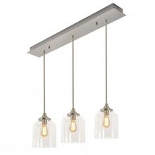  WMMP08MBSNLNR3 - William 3 Light Linear Pendant MB 120V,SN