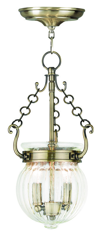 2 Light Antique Brass Pendant