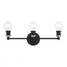 Livex Lighting 14423-04 - 3 Light Black with Brushed Nickel Accents ADA Vanity Sconce