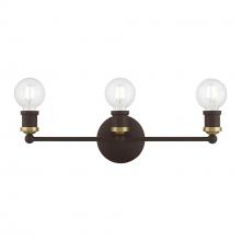  14423-07 - 3 Light Bronze with Antique Brass Accents ADA Vanity Sconce