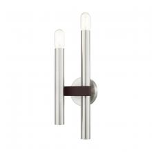  15832-91 - 2 Lt Brushed Nickel & Bronze Wall Sconce