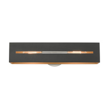  16682-14 - 2 Lt Textured Black with Brushed Nickel Accents ADA Vanity Sconce
