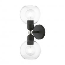  16972-04 - 2 Light Black with Brushed Nickel Accents Sphere Vanity Sconce
