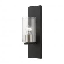  18471-04 - 1 Light Black with Brushed Nickel Accents Wall Sconce