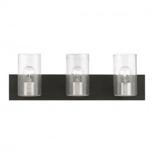  18473-04 - 3 Light Black with Brushed Nickel Accents Vanity Sconce