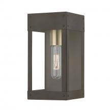  20871-07 - 1 Light Bronze with Antique Brass Candle Outdoor Wall Lantern