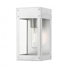 20871-81 - 1 Light Painted Satin Nickel with Brushed Nickel Candle Outdoor Wall Lantern