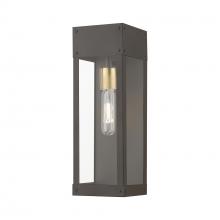  20873-07 - 1 Light Bronze with Antique Brass Candle Outdoor Wall Lantern