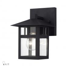  21321-14 - 1 Light Satin Gold Small Outdoor Wall Lantern with Clear Glass