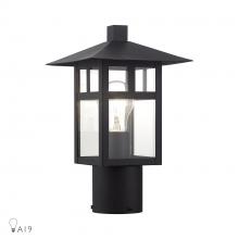  21324-14 - 1 Light Satin Gold Medium Outdoor Post Top Lantern with Clear Glass