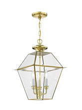  2385-02 - 3 Light PB Outdoor Chain Lantern