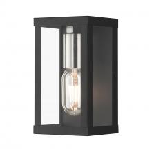  28031-04 - 1 Light Black Outdoor ADA Small Wall Lantern with Brushed Nickel Finish Accents