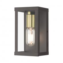  28031-07 - 1 Light Bronze Outdoor ADA Small Wall Lantern with Antique Gold Finish Accents