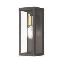  28032-07 - 1 Light Bronze Outdoor ADA Medium Wall Lantern with Antique Gold Finish Accents