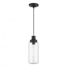  40614-04 - 1 Light Black with Brushed Nickel Accent Mini Pendant