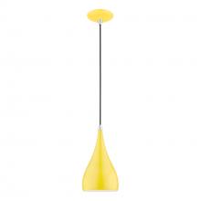  41171-82 - 1 Light Shiny Yellow with Polished Chrome Accents Mini Pendant
