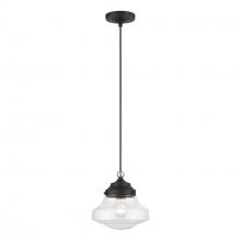  41293-04 - 1 Light Black with Brushed Nickel Accent Mini Pendant