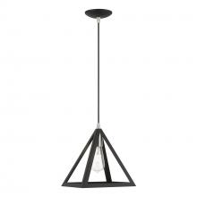  41329-04 - 1 Light Black with Brushed Nickel Accents Pendant