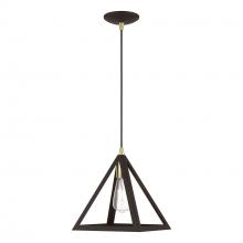  41329-07 - 1 Light Bronze with Antique Brass Accents Pendant