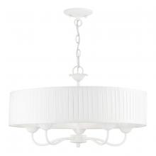  41775-03 - 5 Light White Pendant Chandelier