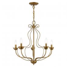  42905-48 - 5 Light Antique Gold Leaf Chandelier