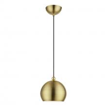  45481-01 - 1 Light Antique Brass with Polished Brass Accents Globe Mini Pendant
