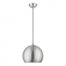  45482-91 - 1 Light Brushed Nickel with Polished Chrome Accents Globe Pendant
