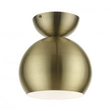  45487-01 - 1 Light Antique Brass Globe Semi-Flush