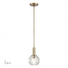  46321-08 - 1 Light Natural Brass Crystal Pendant