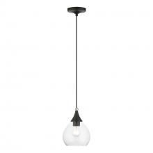 46501-04 - 1 Light Black with Brushed Nickel Accents Mini Pendant