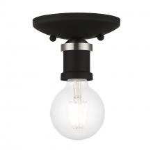  47160-04 - 1 Light Black with Brushed Nickel Accents Single Flush Mount