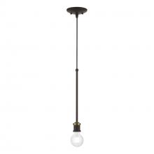  47161-07 - 1 Light Bronze with Antique Brass Accents Single Pendant