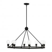  47168-04 - 8 Light Black with Brushed Nickel Accents Chandelier