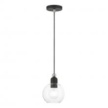  48971-04 - 1 Light Black with Brushed Nickel Accents Sphere Mini Pendant