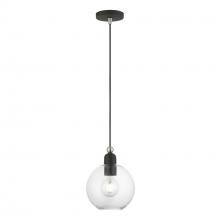  48972-04 - 1 Light Black with Brushed Nickel Accents Sphere Pendant
