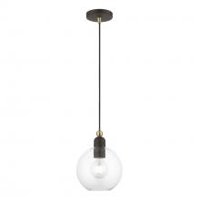  48972-07 - 1 Light Bronze with Antique Brass Accents Sphere Pendant