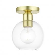 48977-12 - 1 Light Satin Brass Sphere Semi-Flush