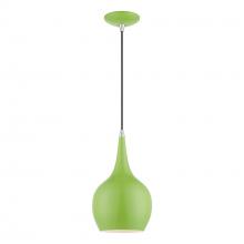  49016-78 - 1 Light Shiny Apple Green with Polished Chrome Accents Mini Pendant