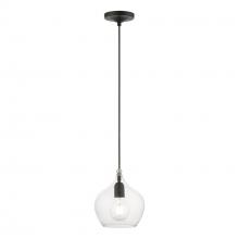 49088-04 - 1 Light Black with Brushed Nickel Accent Pendant