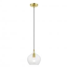  49088-12 - 1 Light Satin Brass with Polished Brass Accent Pendant