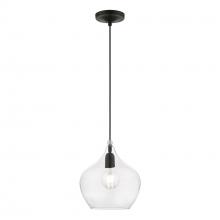  49093-04 - 1 Light Black with Brushed Nickel Accent Pendant