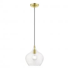  49093-12 - 1 Light Satin Brass with Polished Brass Accent Pendant
