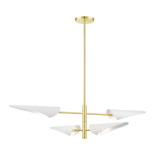 Livex Lighting 49494-12 - 4 Lt Satin Brass Pendant Chandelier