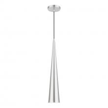  49631-66 - 1 Light Brushed Aluminum with Polished Chrome Accents Single Tall Pendant