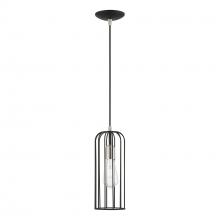  49713-04 - 1 Light Black with Brushed Nickel Accents Pendant