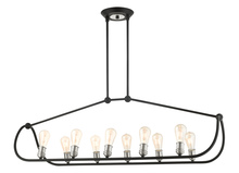  49738-14 - 10 Lt Textured Black with Brushed Nickel Accents Linear Chandelier
