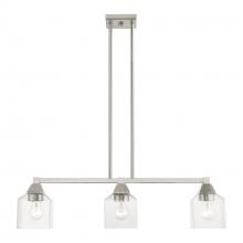  49763-91 - 3 Light Brushed Nickel Linear Chandelier