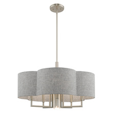  51365-91 - 6 Lt Brushed Nickel Pendant Chandelier