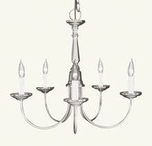  6030-91 - 5 Light Brushed Nickel Chandelier