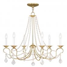  6516-02 - 6 Light Polished Brass Chandelier